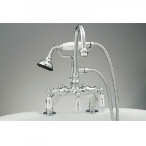 Tub Faucet, Deck Mount with Hand Held Shower